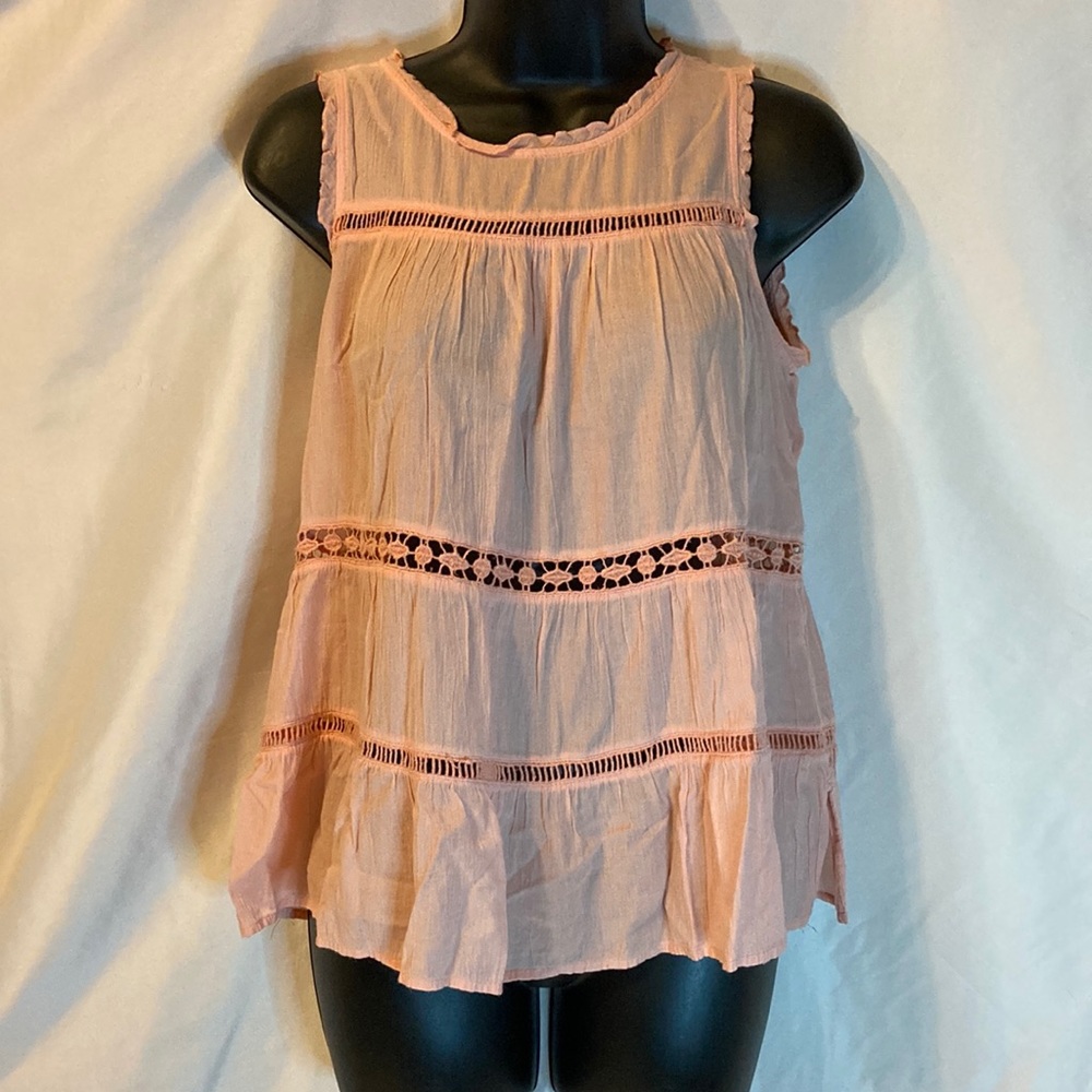 Loft Crinkled Style Peach Tank top Size XS Petite